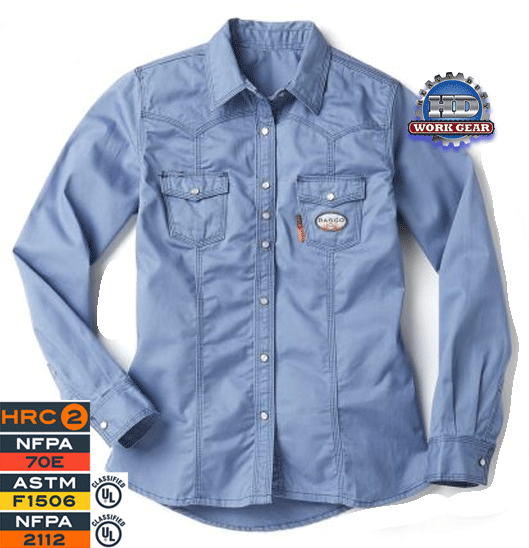 Rasco Women's Work Shirt Blue Twill W-WR753