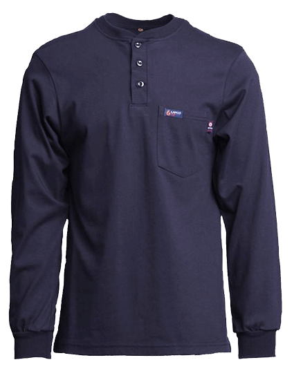 (image for) LAPCO FR Henley Navy Shirt Optional Embroidery FRT-HJE NVY