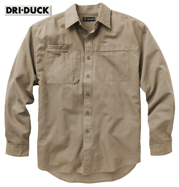 Dri Duck Mason LS Classic Khaki Work Duty Shirt 4342