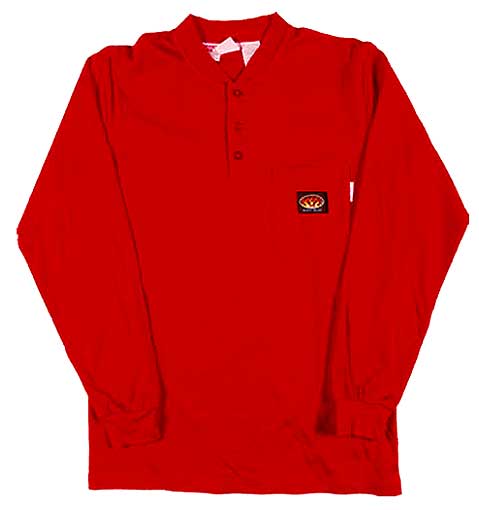 Rasco FR Henley Red T-Shirt 100% Preshrunk Cotton RTF459