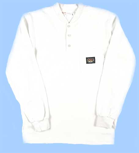 (image for) Rasco FR Henley White T-Shirt 100% Preshrunk Cotton WTF456