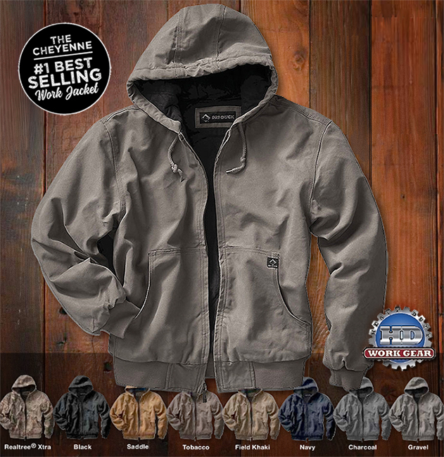 New Dri-Duck Men's 5020 Durable and Comfortable Cheyenne Hooded Work Jacket 